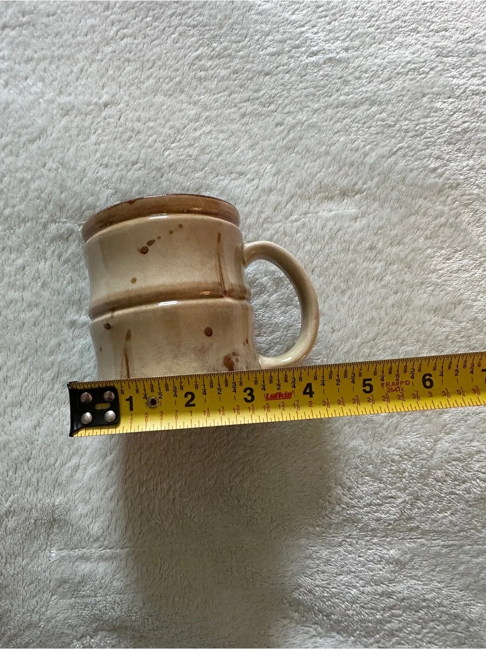 Vintage Capodimonte Ceramic Mug in Beige and Brown Glaze